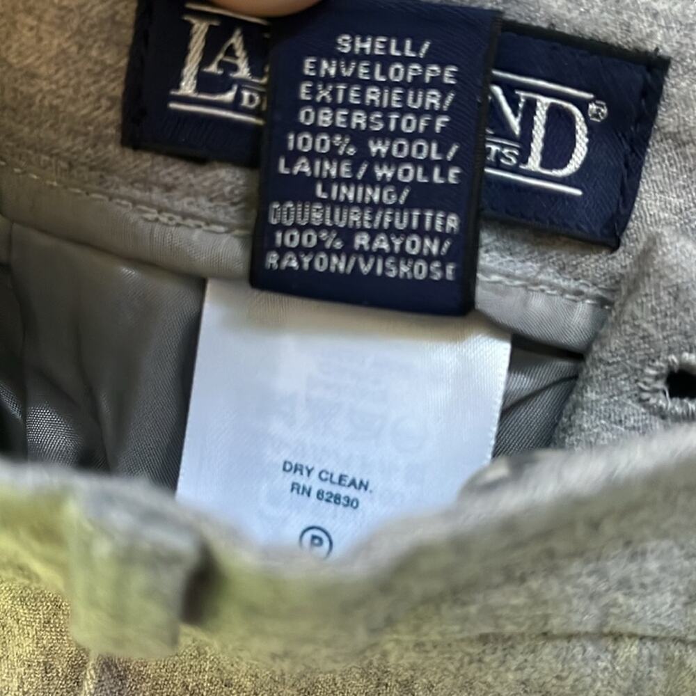 Lands' End Gray Classic Wool Suit Pants Size 18 Tall - Picture 5 of 5